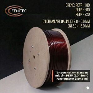 To‘rtburchak emallangan mis sim PETP (2.0–16 mm) narxi Toshkent | Transformator simi